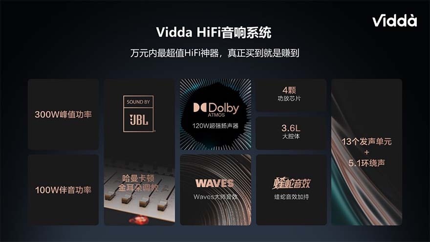 Vidda V5G搭载13个JBL发声单元震撼发布