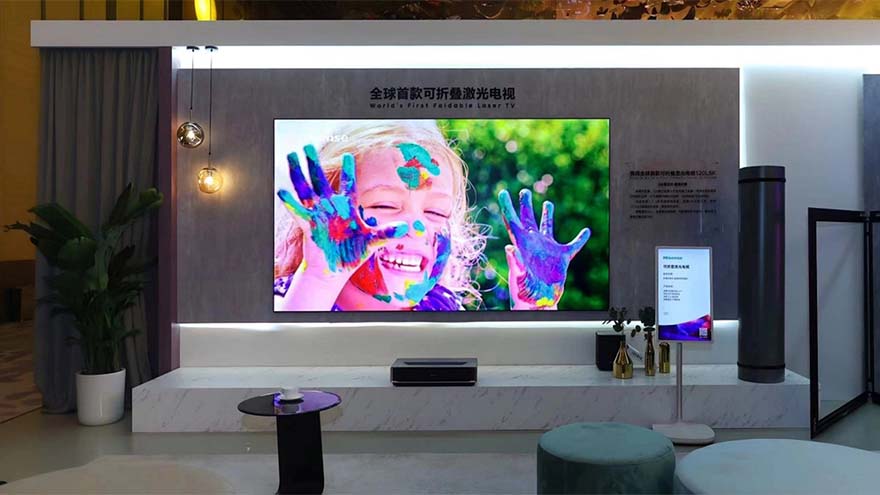 海信发布全球首款120吋可折叠激光电视